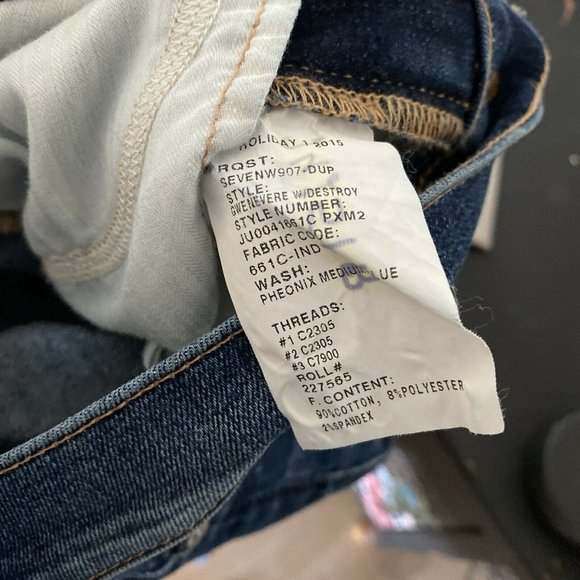 7 for all mankind gwenevere mid rise distressed skinny jeans dark phoenix 26 - Picture 8 of 8